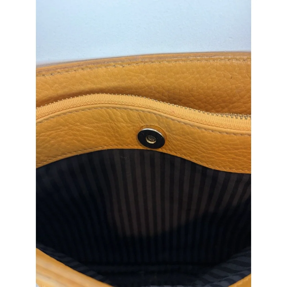 Vintage Coach Sonoma Pocket Zip 4924 Mustard Yellow Leather Crossbody USA Read